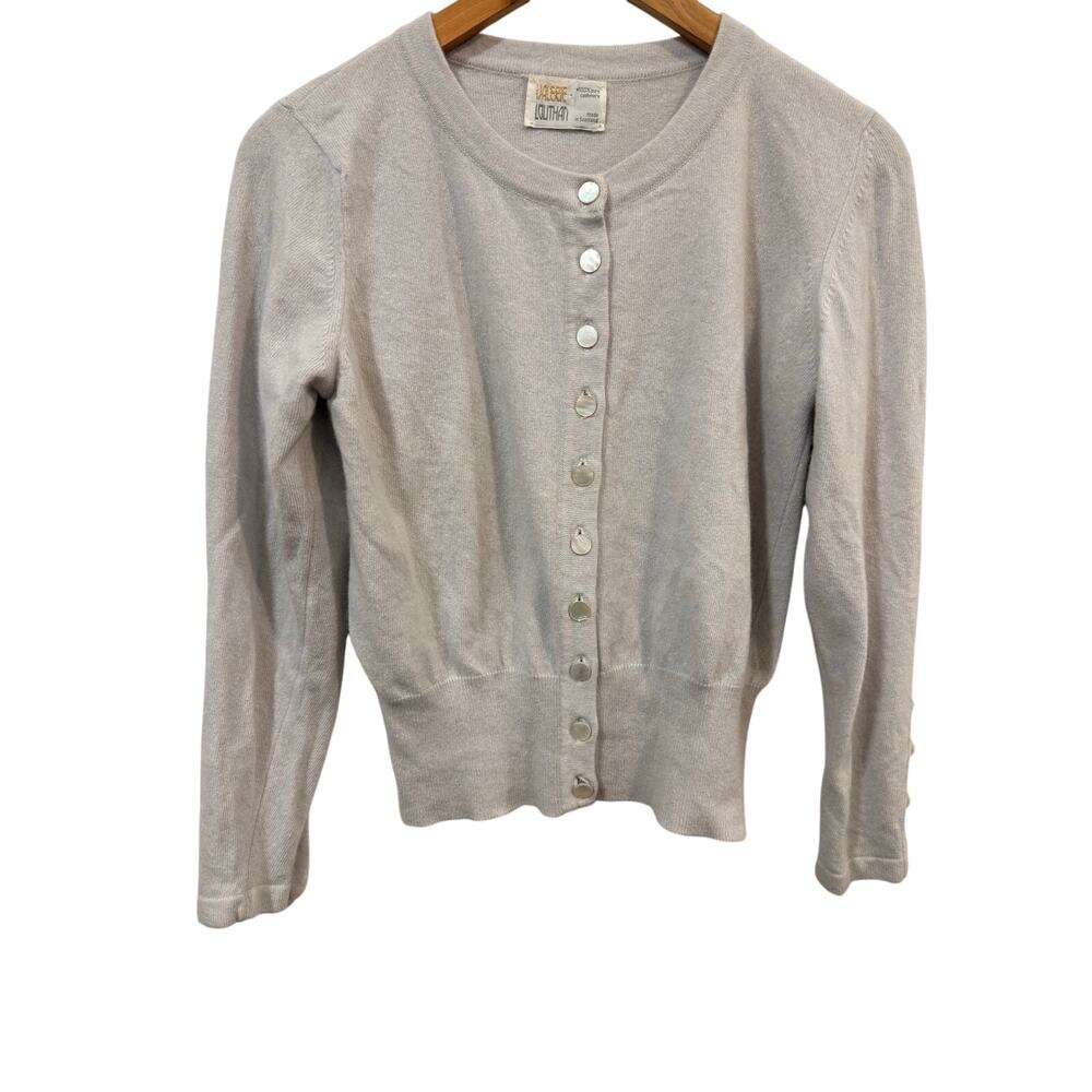 Vintage Valerie Louthan Pure Cashmere Cardigan Size S Mother of Pearl Buttons